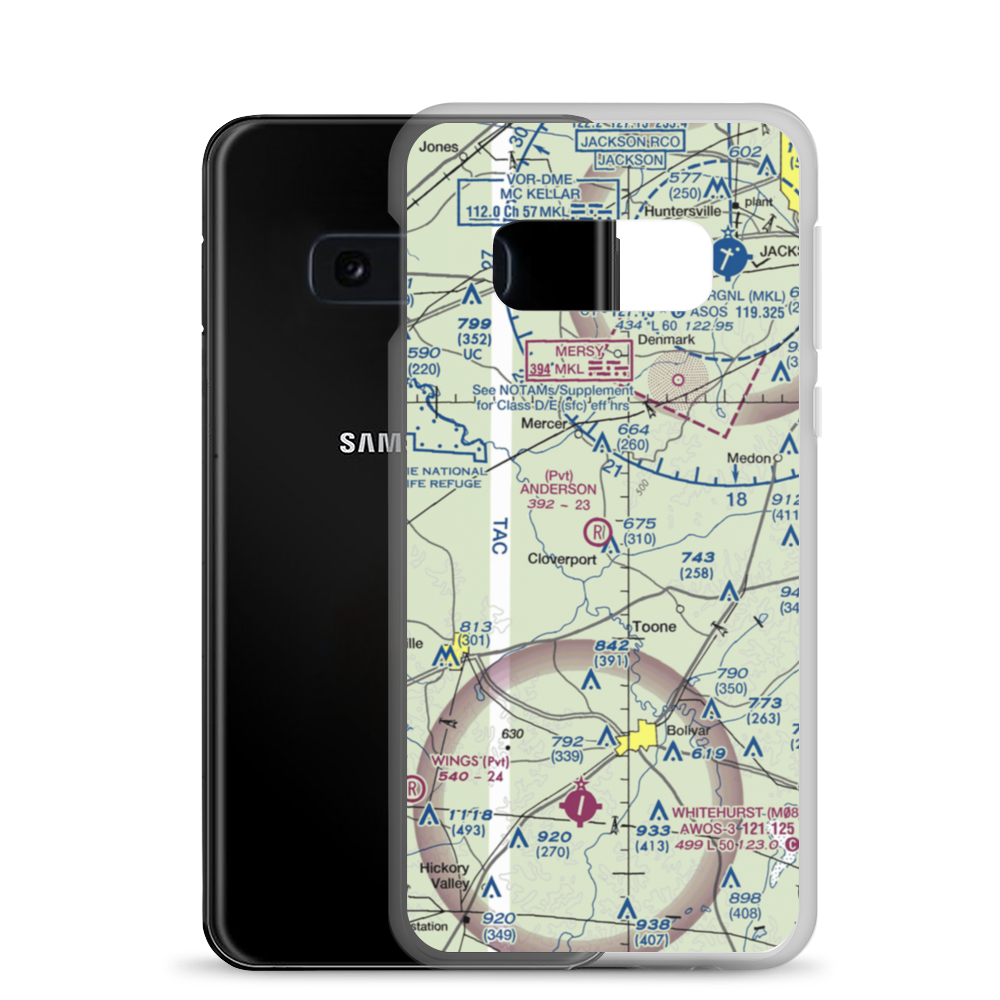 Anderson Airport (TN37) VFR Sectional Samsung Case Samsung Galaxy S10e model shown