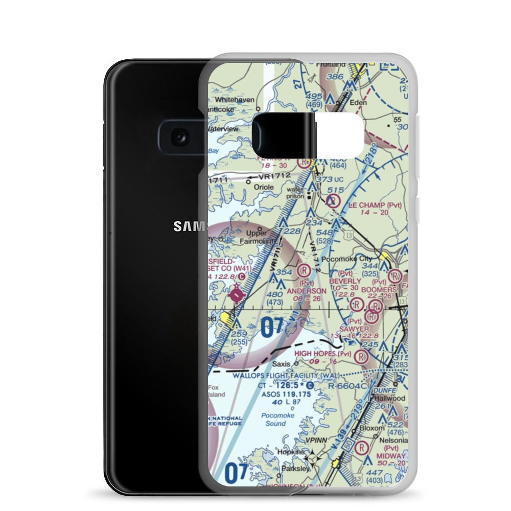 Anderson Farm Airport (2MD0) VFR Sectional Samsung Case Samsung Galaxy S10e model shown