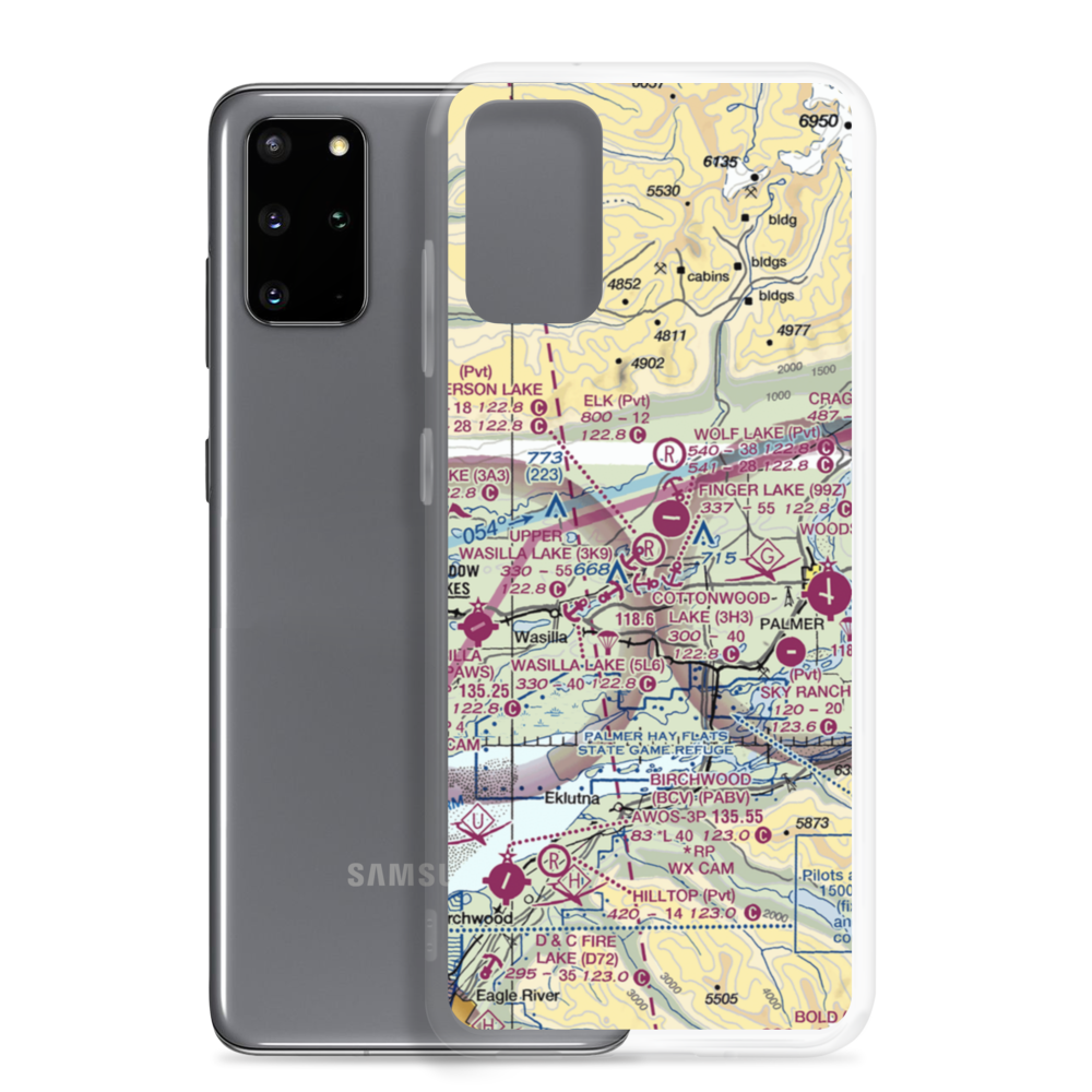 Anderson Lake Airport (0AK1) VFR Sectional Samsung Case Samsung Galaxy S20 Plus model shown