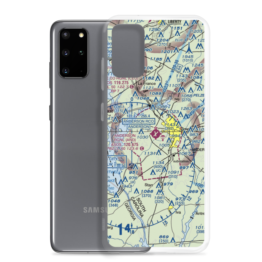 Anderson Regional Airport (AND) VFR Sectional Samsung Case Samsung Galaxy S20 Plus model shown