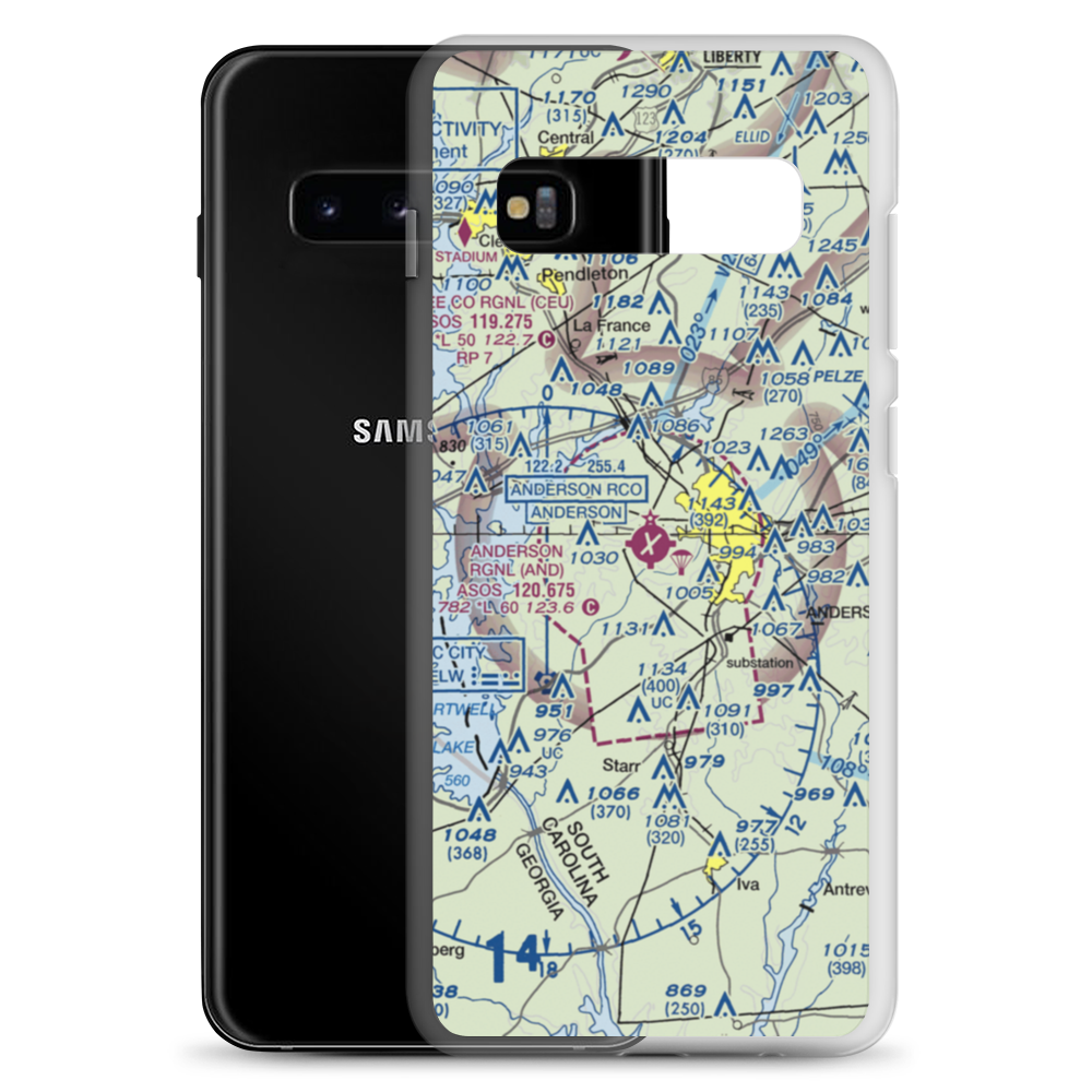 Anderson Regional Airport (AND) VFR Sectional Samsung Case Samsung Galaxy S10+ model shown
