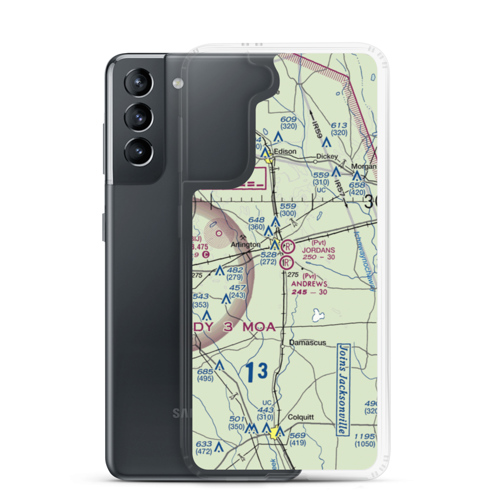 Andrews Airport (4GA8) VFR Sectional Samsung Case Samsung Galaxy S21 model shown