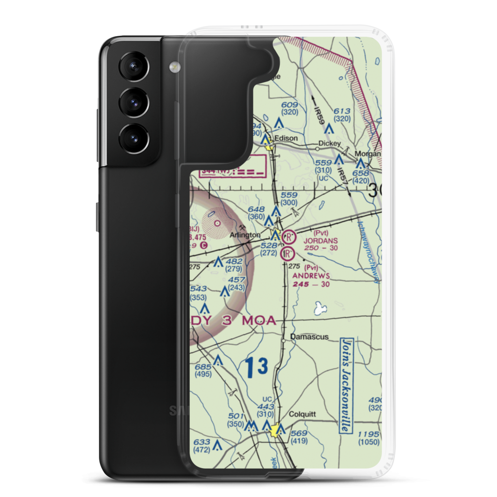 Andrews Airport (4GA8) VFR Sectional Samsung Case Samsung Galaxy S21 Plus model shown