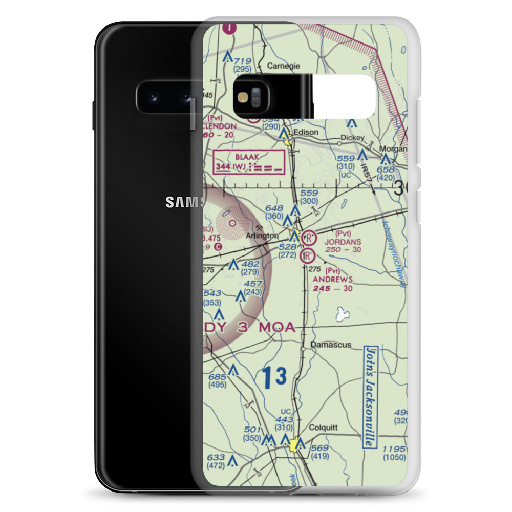 Andrews Airport (4GA8) VFR Sectional Samsung Case Samsung Galaxy S10+ model shown