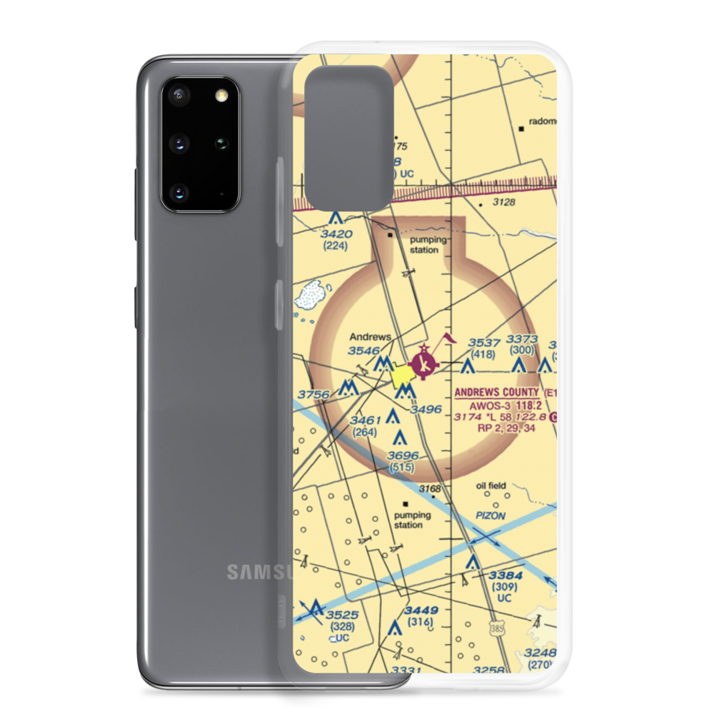 Andrews County Airport (E11) VFR Sectional Samsung Case Samsung Galaxy S20 Plus model shown
