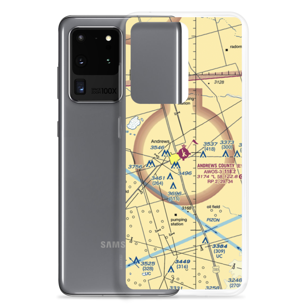 Andrews County Airport (E11) VFR Sectional Samsung Case Samsung Galaxy S20 Ultra model shown