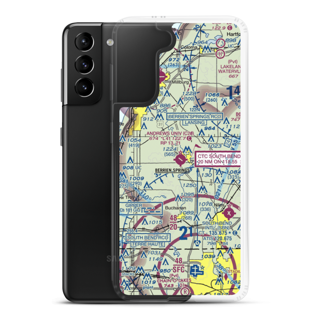 Andrews University Airpark (C20) VFR Sectional Samsung Case Samsung Galaxy S21 Plus model shown