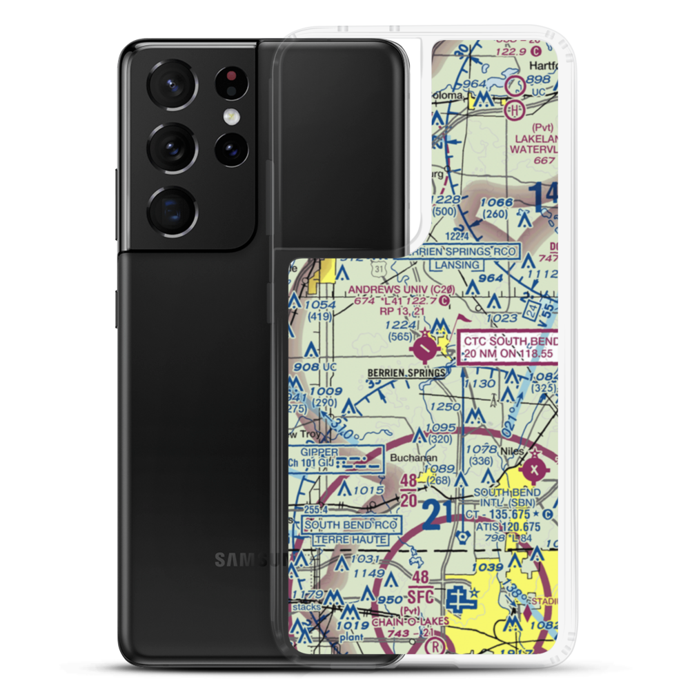 Andrews University Airpark (C20) VFR Sectional Samsung Case Samsung Galaxy S21 Ultra model shown
