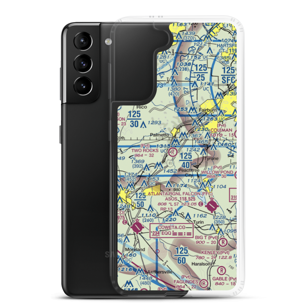 Andy Fields Airport (2GE8) VFR Sectional Samsung Case Samsung Galaxy S21 Plus model shown