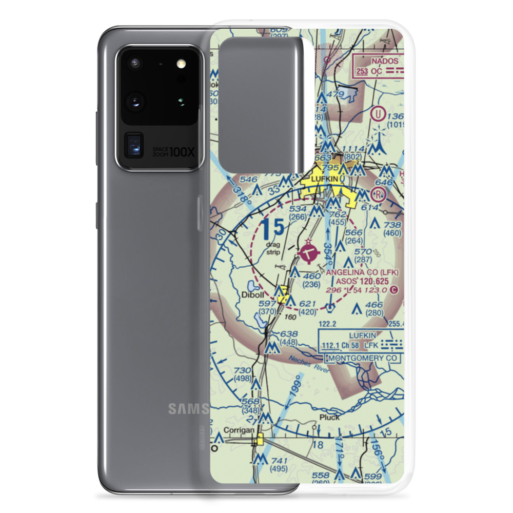 Angelina County Airport (LFK) VFR Sectional Samsung Case Samsung Galaxy S20 Ultra model shown