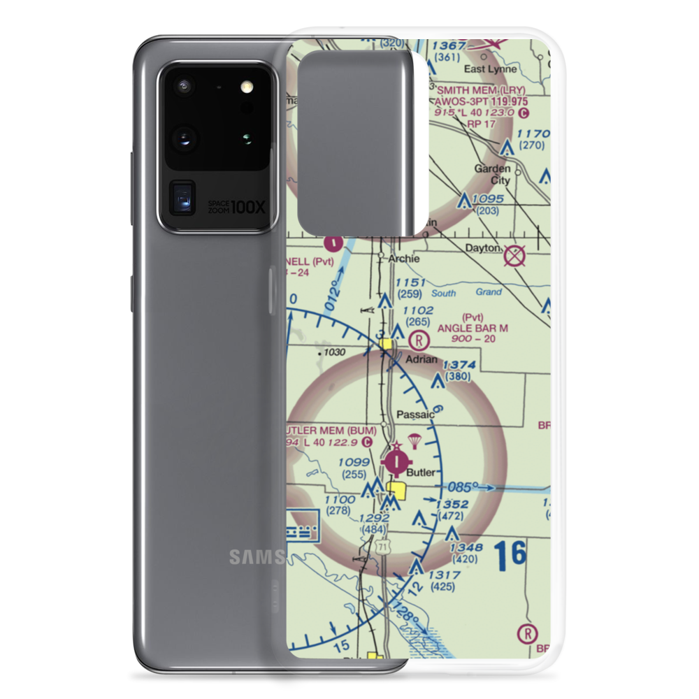 Angle Bar M Airport (MU07) VFR Sectional Samsung Case Samsung Galaxy S20 Ultra model shown