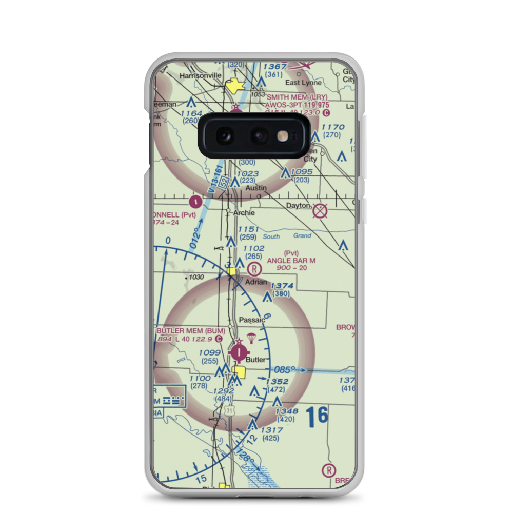 Angle Bar M Airport (MU07) VFR Sectional Samsung Case Samsung Galaxy S10e model shown