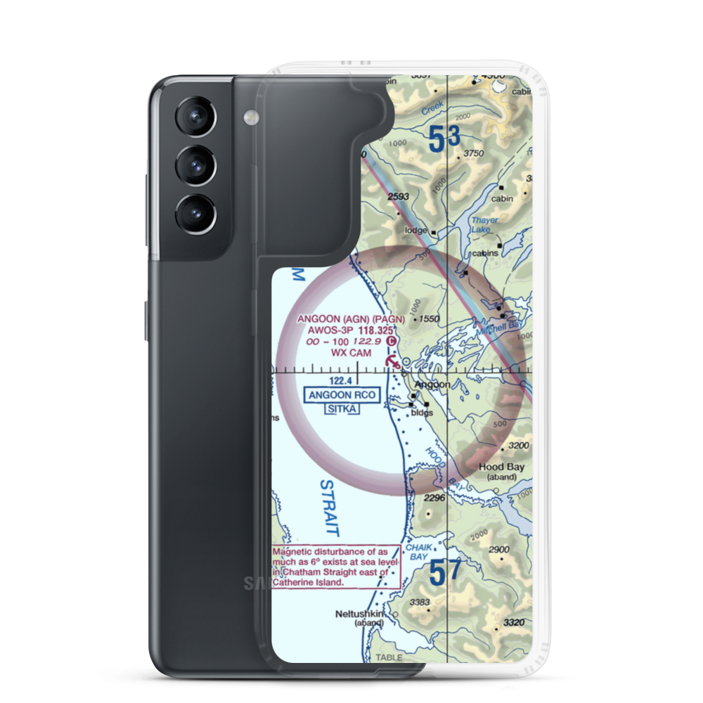 Angoon Seaplane Base (AGN) VFR Sectional Samsung Case Samsung Galaxy S21 model shown