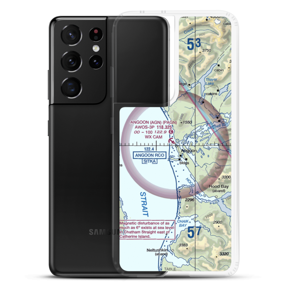 Angoon Seaplane Base (AGN) VFR Sectional Samsung Case Samsung Galaxy S21 Ultra model shown