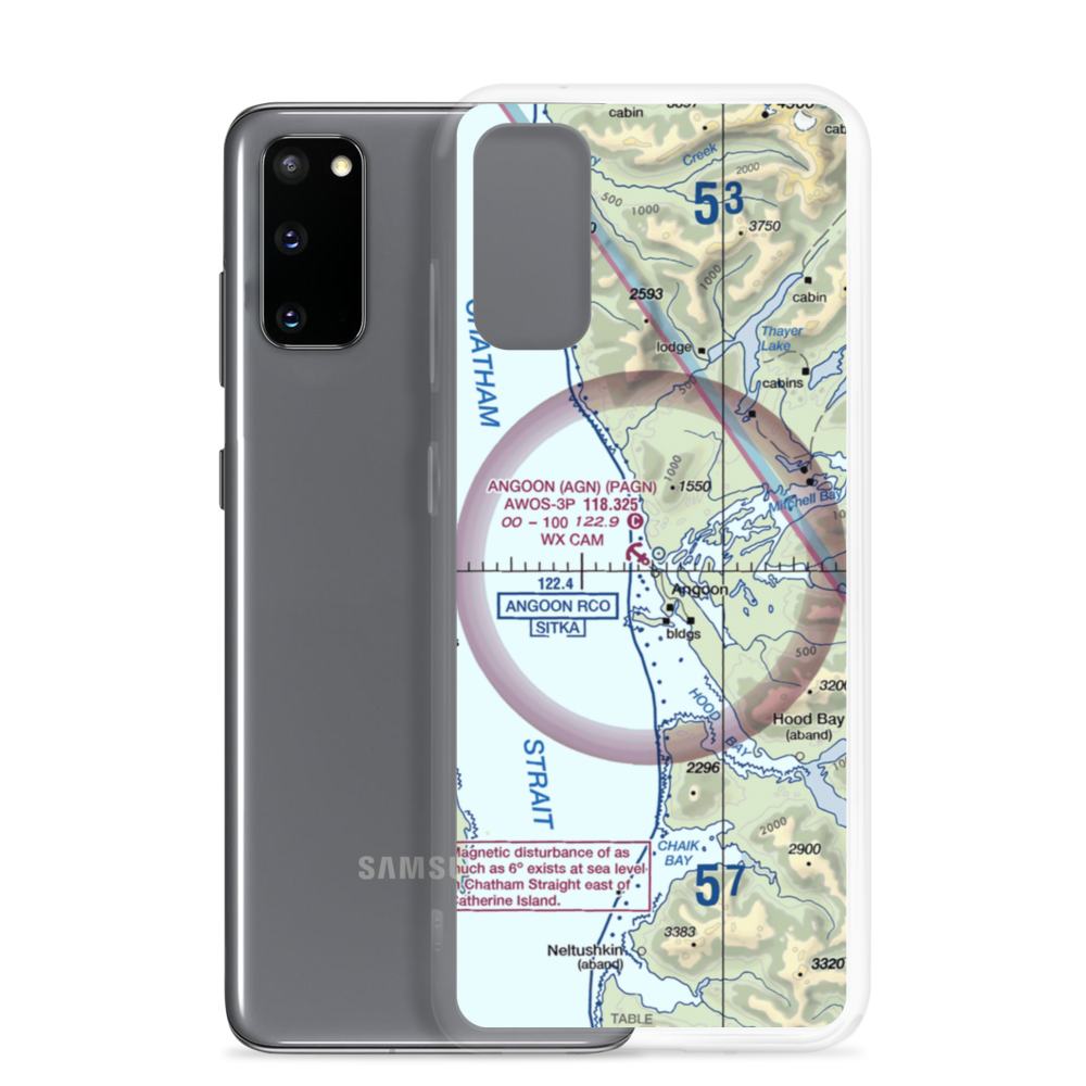 Angoon Seaplane Base (AGN) VFR Sectional Samsung Case Samsung Galaxy S20 model shown