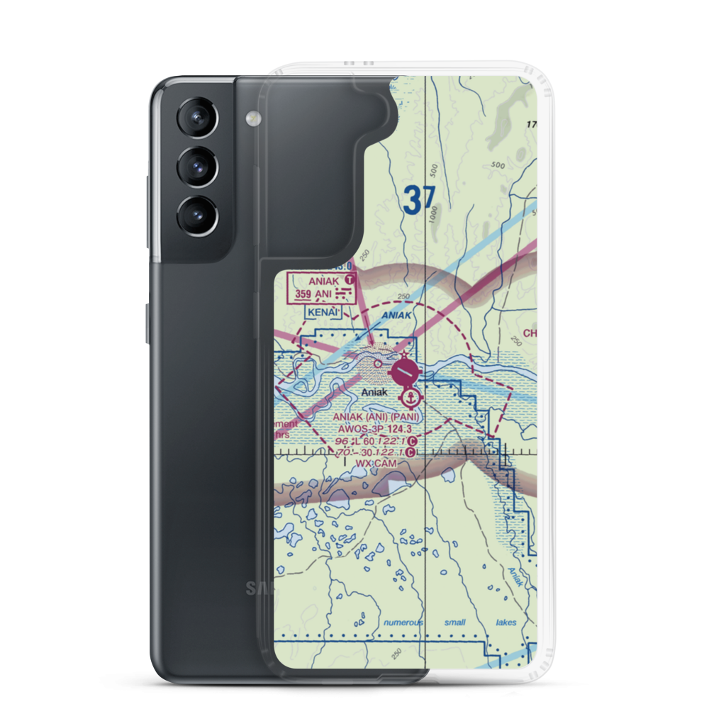 Aniak Airport (ANI) VFR Sectional Samsung Case Samsung Galaxy S21 model shown