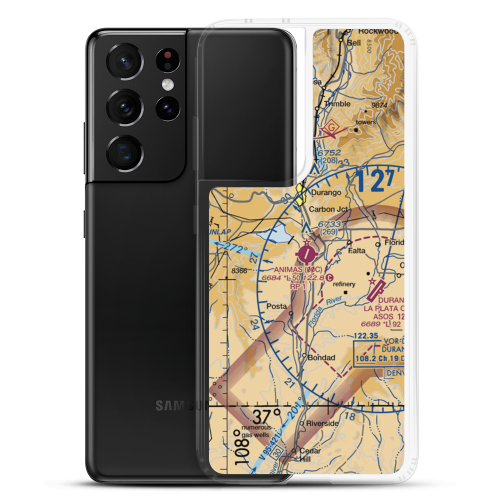 Animas Air Park (00C) VFR Sectional Samsung Case Samsung Galaxy S21 Ultra model shown