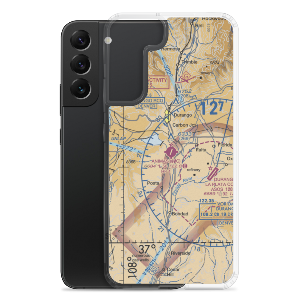 Animas Air Park (00C) VFR Sectional Samsung Case Samsung Galaxy S22 Plus model shown