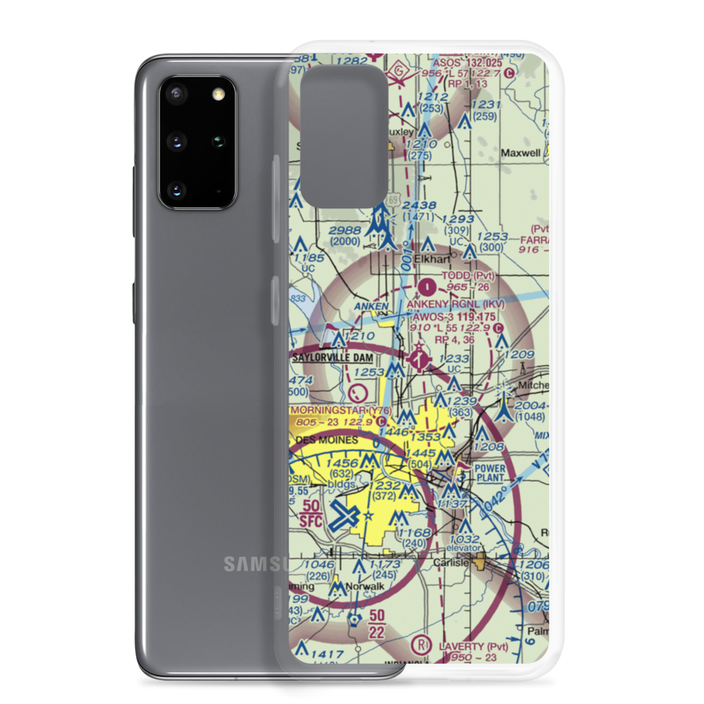 Ankeny Regional Airport (IKV) VFR Sectional Samsung Case Samsung Galaxy S20 Plus model shown