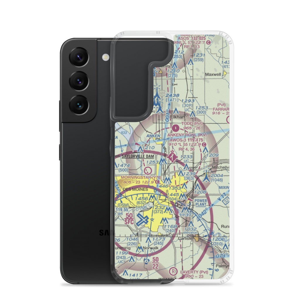 Ankeny Regional Airport (IKV) VFR Sectional Samsung Case Samsung Galaxy S22 model shown