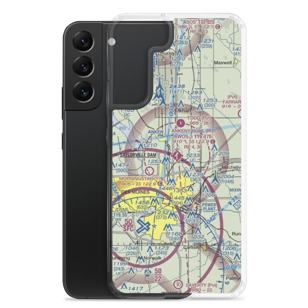 Ankeny Regional Airport (IKV) VFR Sectional Samsung Case Samsung Galaxy S22 Plus model shown