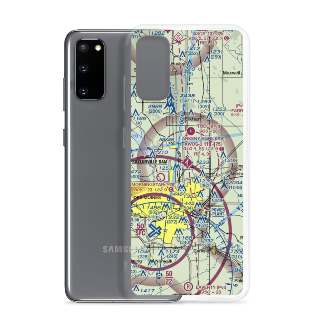 Ankeny Regional Airport (IKV) VFR Sectional Samsung Case Samsung Galaxy S20 model shown
