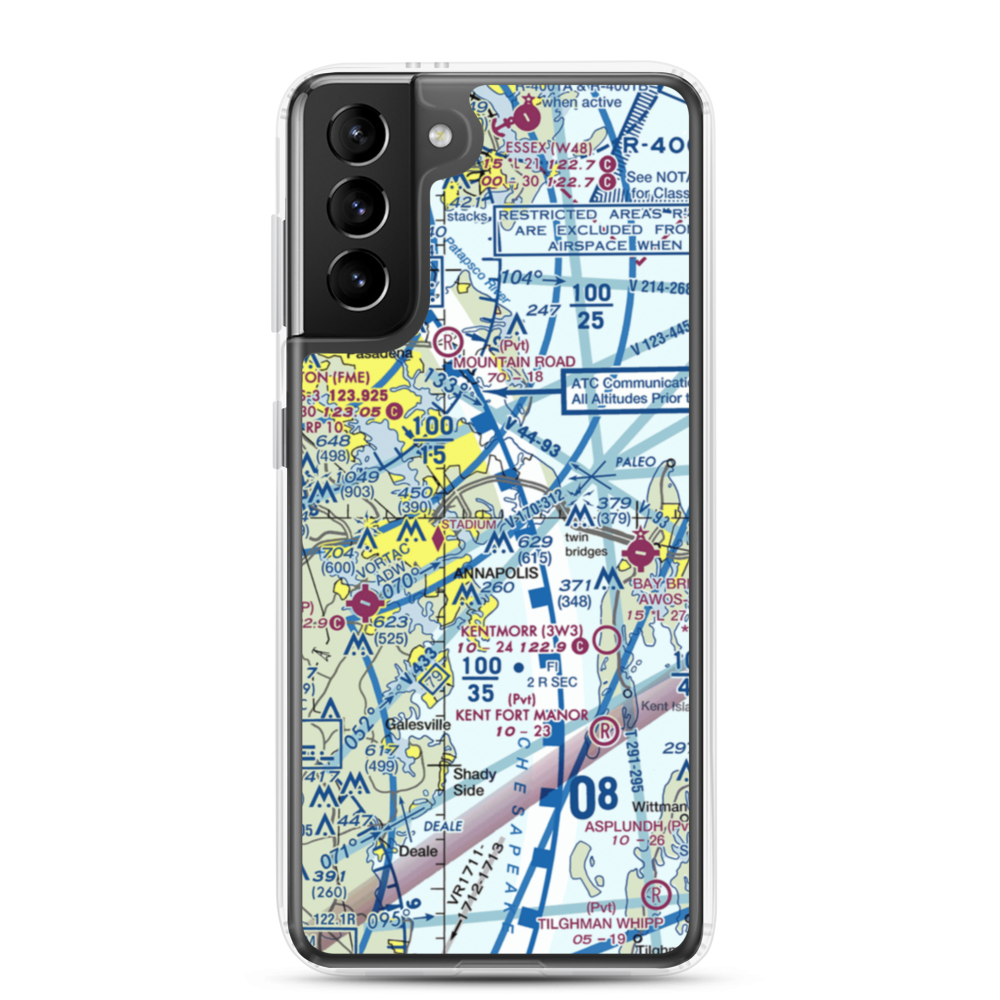 Annapolis Seaplane Base (01MD) VFR Sectional Samsung Case Samsung Galaxy S21 Plus model shown
