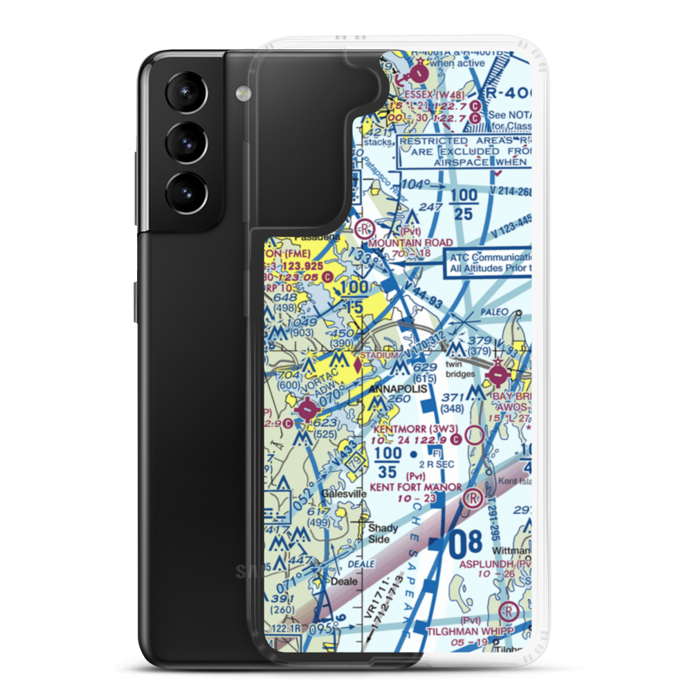Annapolis Seaplane Base (01MD) VFR Sectional Samsung Case Samsung Galaxy S21 Plus model shown