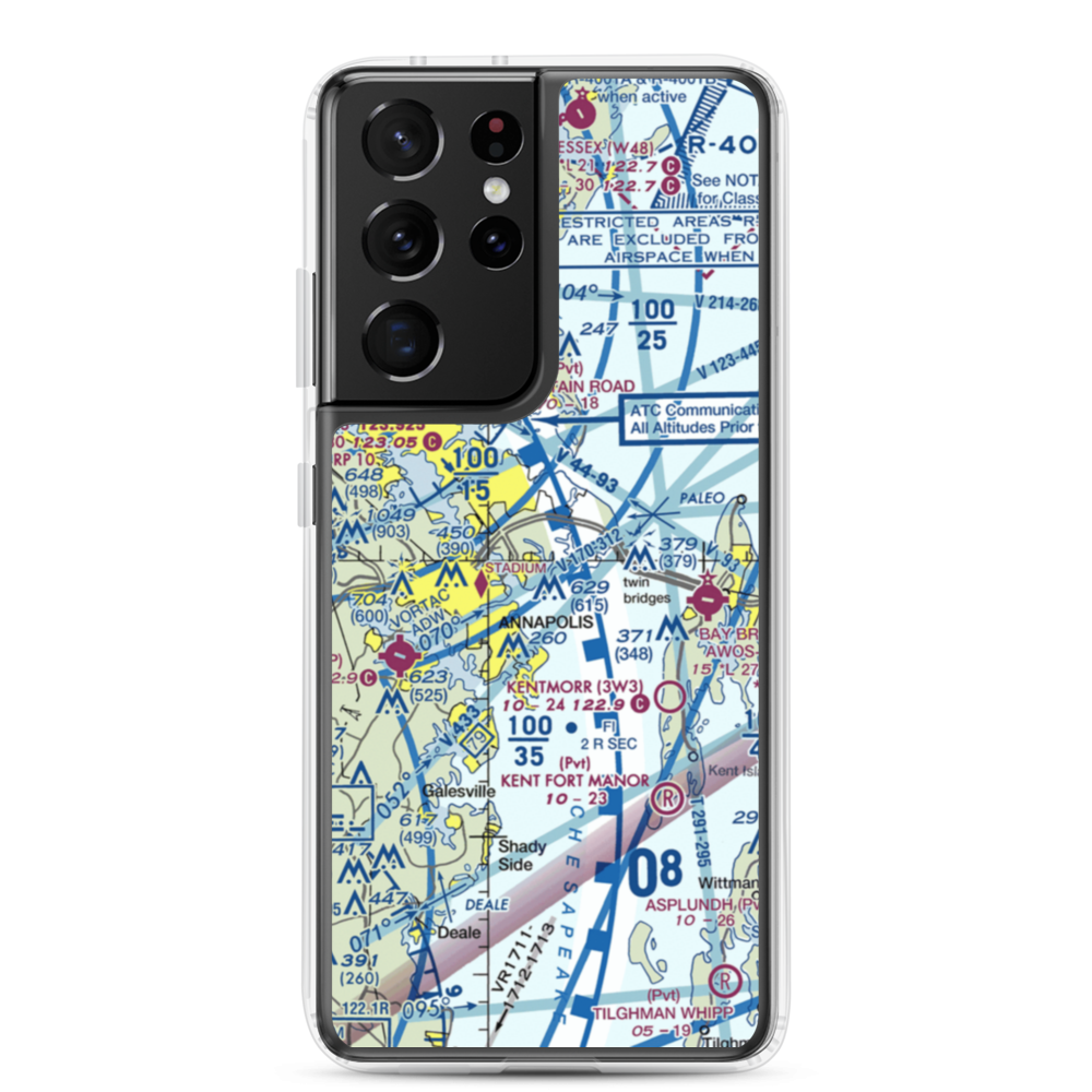 Annapolis Seaplane Base (01MD) VFR Sectional Samsung Case Samsung Galaxy S21 Ultra model shown