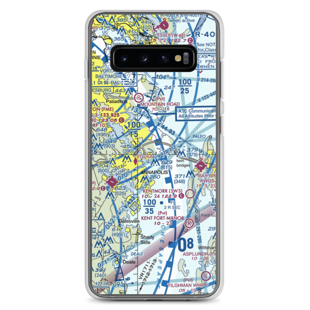 Annapolis Seaplane Base (01MD) VFR Sectional Samsung Case Samsung Galaxy S10+ model shown