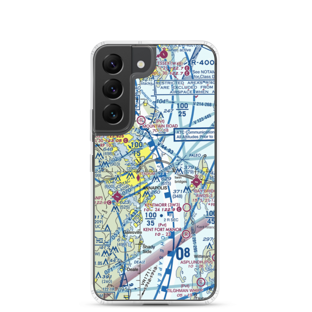 Annapolis Seaplane Base (01MD) VFR Sectional Samsung Case Samsung Galaxy S22 model shown