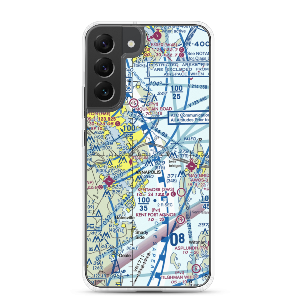 Annapolis Seaplane Base (01MD) VFR Sectional Samsung Case Samsung Galaxy S22 Plus model shown