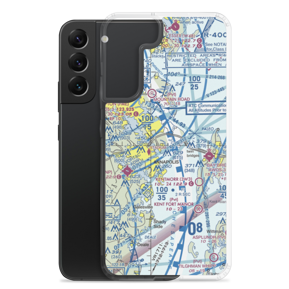 Annapolis Seaplane Base (01MD) VFR Sectional Samsung Case Samsung Galaxy S22 Plus model shown