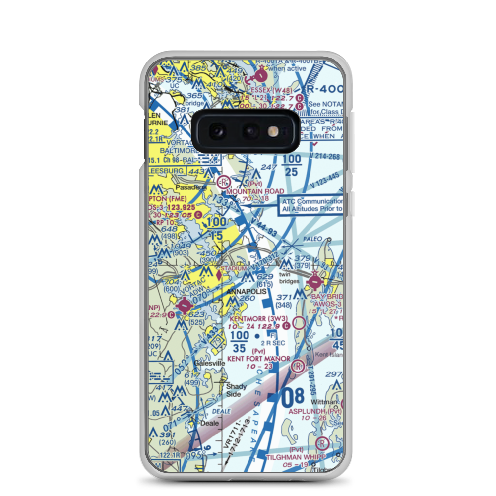 Annapolis Seaplane Base (01MD) VFR Sectional Samsung Case Samsung Galaxy S10e model shown