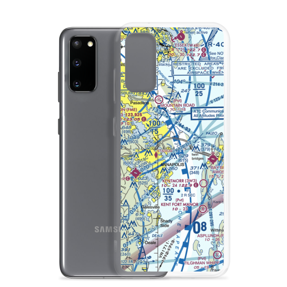 Annapolis Seaplane Base (01MD) VFR Sectional Samsung Case Samsung Galaxy S20 model shown