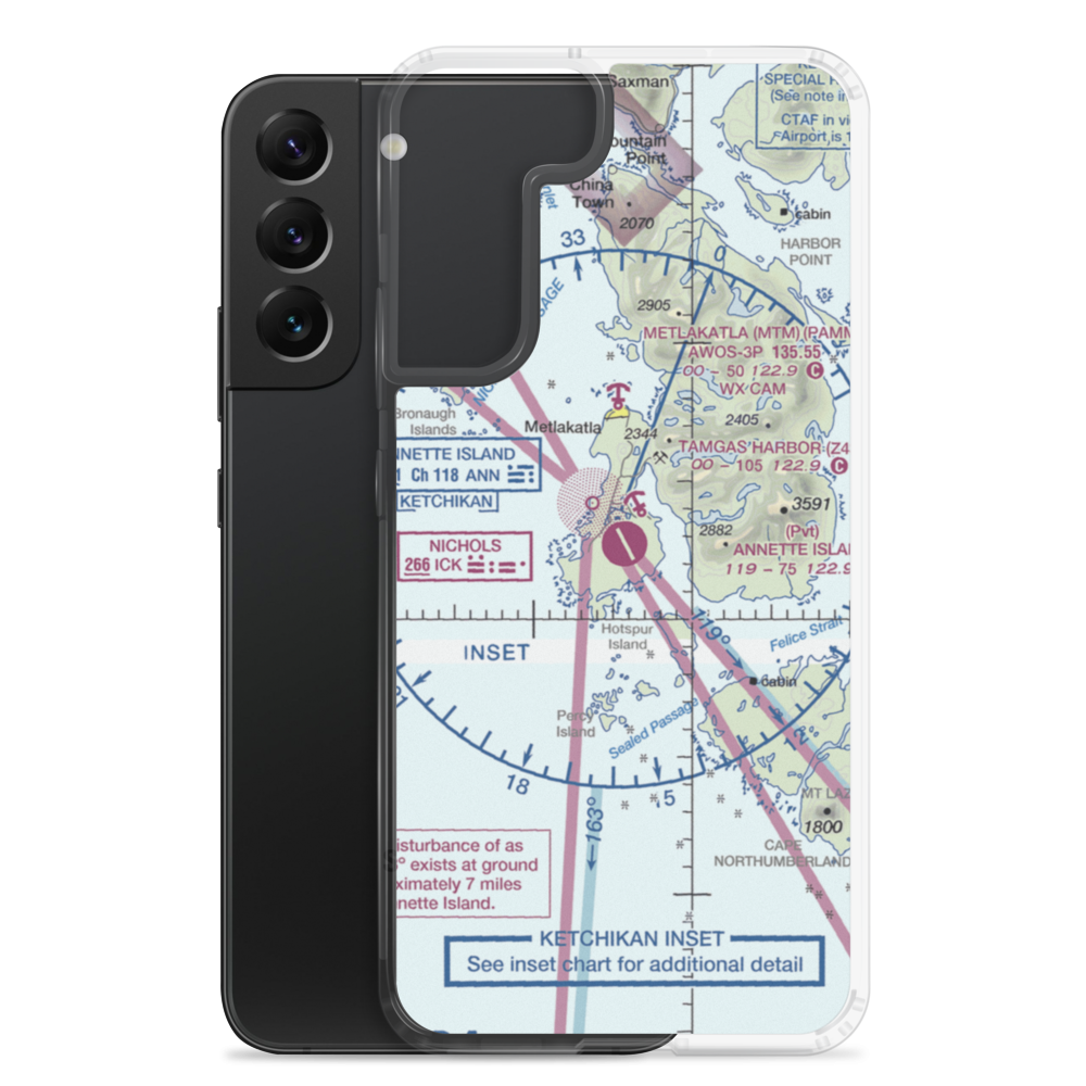 Annette Island Airport (ANN) VFR Sectional Samsung Case Samsung Galaxy S22 Plus model shown