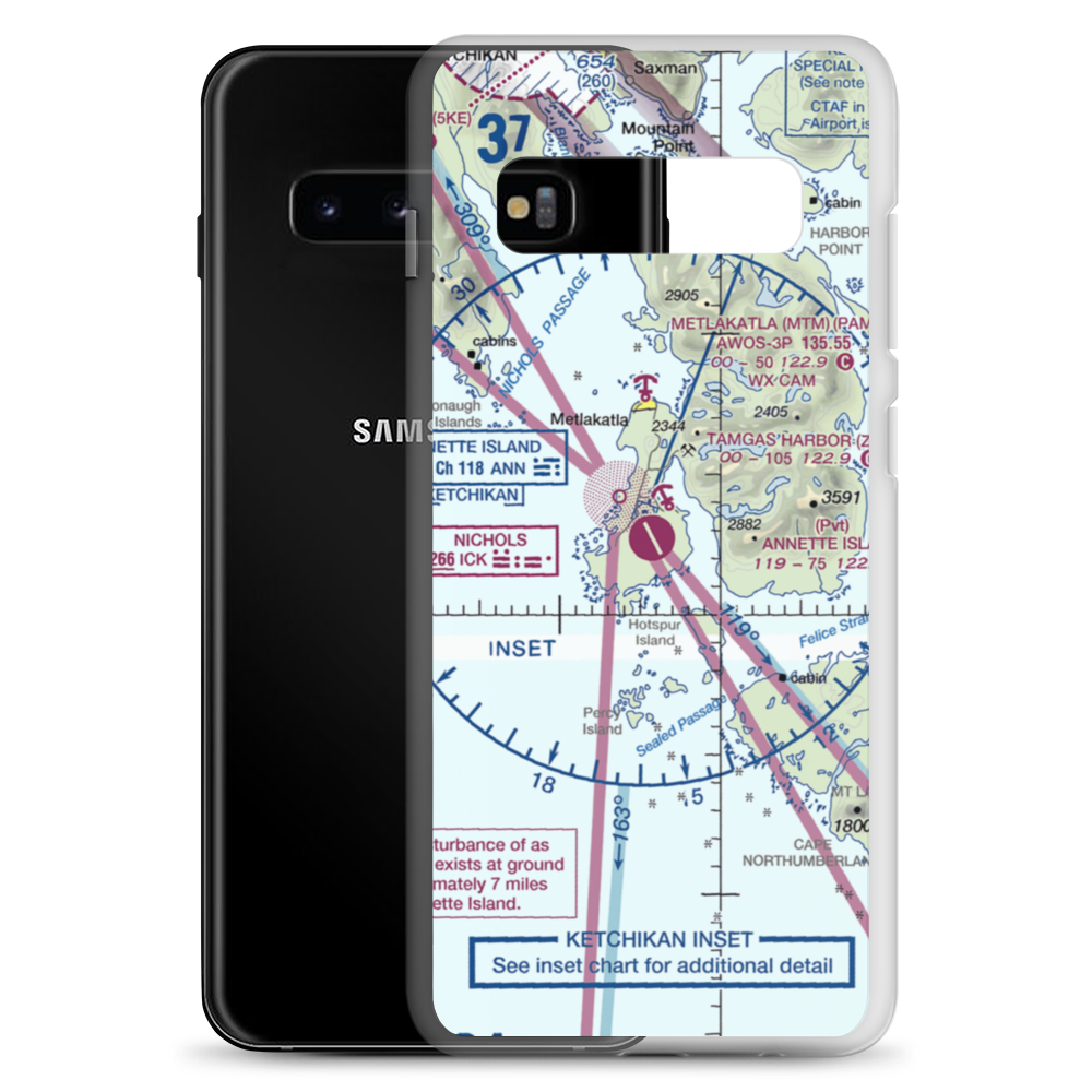 Annette Island Airport (ANN) VFR Sectional Samsung Case Samsung Galaxy S10+ model shown