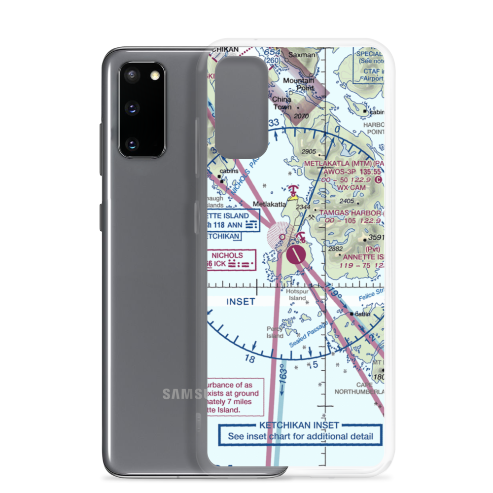 Annette Island Airport (ANN) VFR Sectional Samsung Case Samsung Galaxy S20 model shown