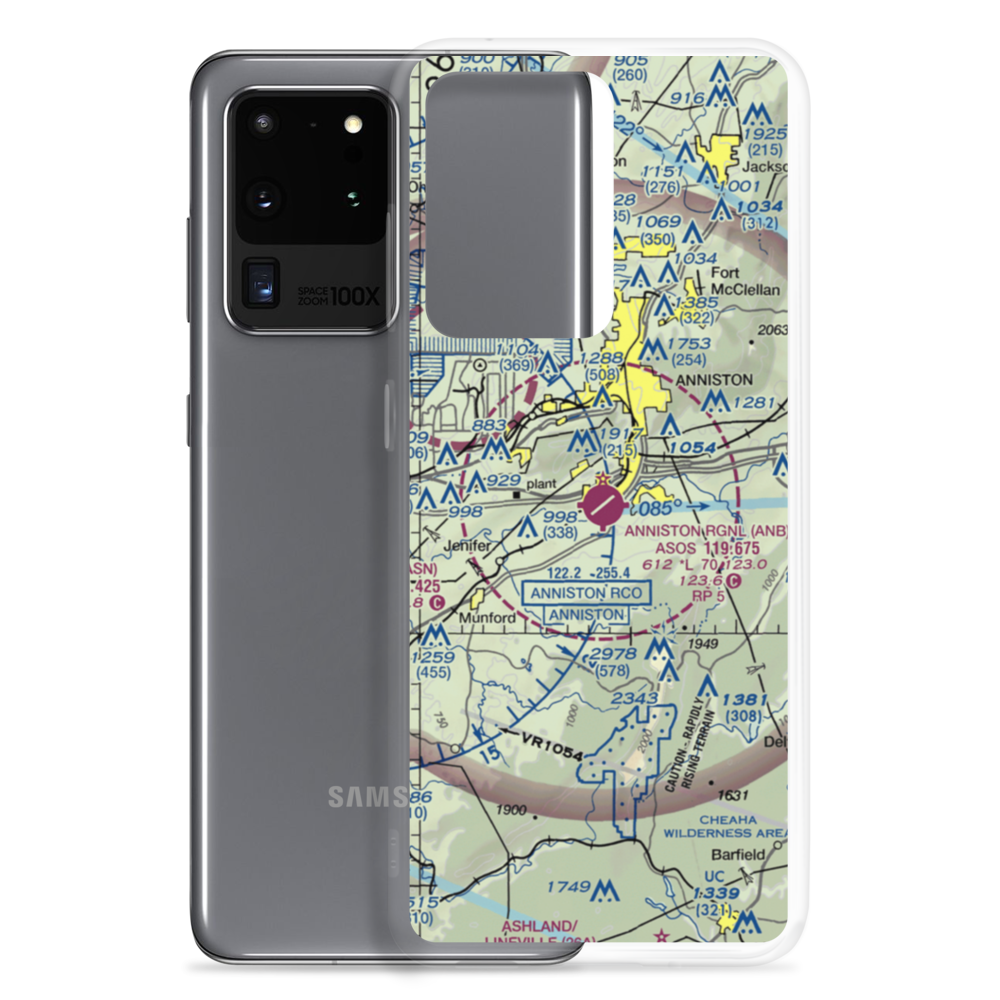 Anniston Regional Airport (ANB) VFR Sectional Samsung Case Samsung Galaxy S20 Ultra model shown