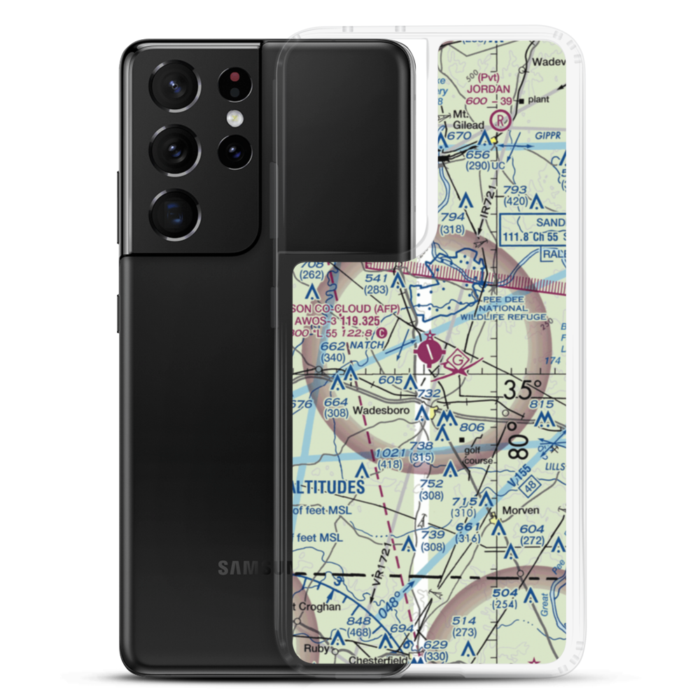 Anson County Airport - Jeff Cloud Field (AFP) VFR Sectional Samsung Case Samsung Galaxy S21 Ultra model shown