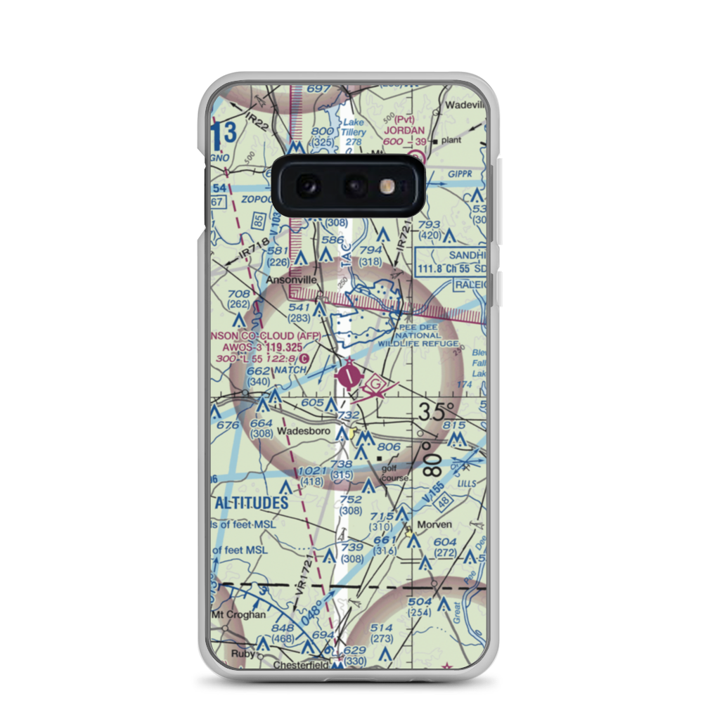 Anson County Airport - Jeff Cloud Field (AFP) VFR Sectional Samsung Case Samsung Galaxy S10e model shown