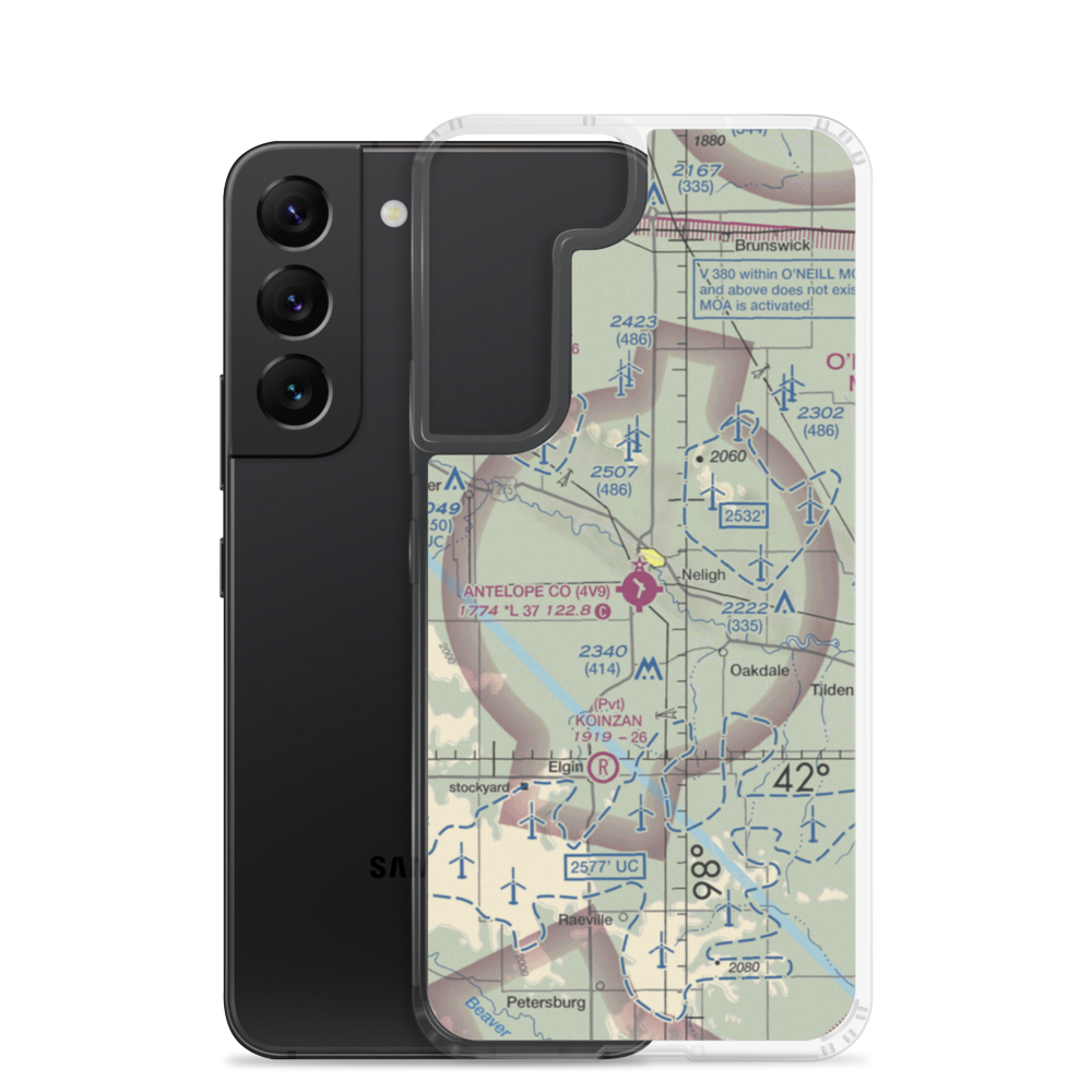 Antelope County Airport (4V9) VFR Sectional Samsung Case Samsung Galaxy S22 model shown