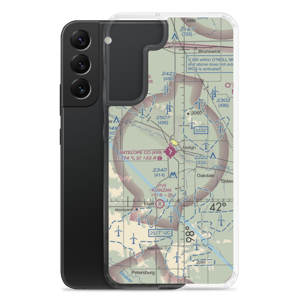 Antelope County Airport (4V9) VFR Sectional Samsung Case Samsung Galaxy S22 Plus model shown