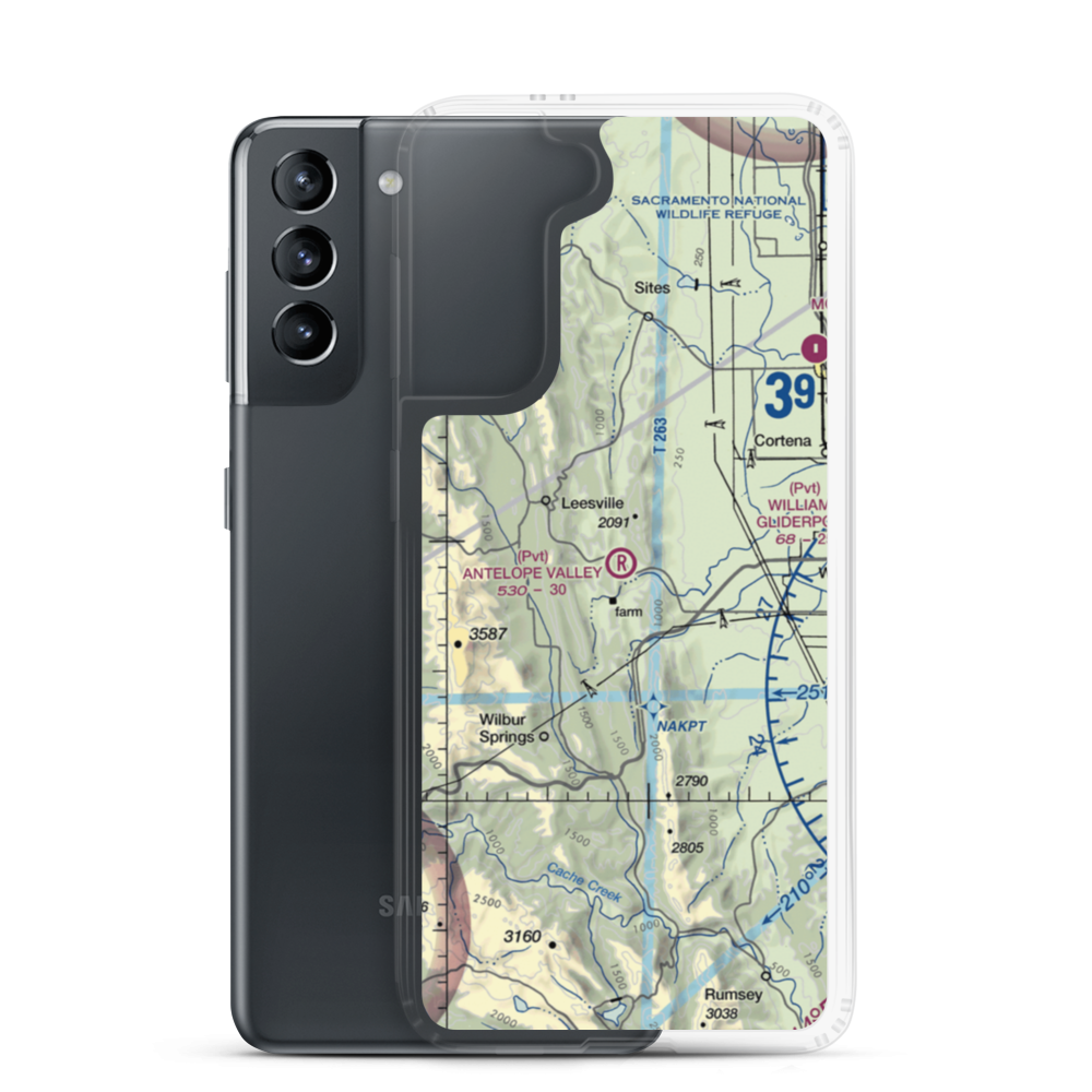 Antelope Valley Ranch Airport (4CL3) VFR Sectional Samsung Case Samsung Galaxy S21 model shown