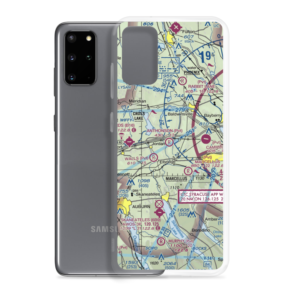Anthonson Airport (NY28) VFR Sectional Samsung Case Samsung Galaxy S20 Plus model shown