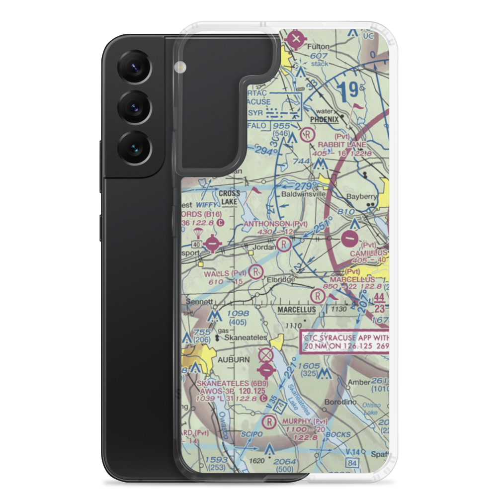 Anthonson Airport (NY28) VFR Sectional Samsung Case Samsung Galaxy S22 Plus model shown