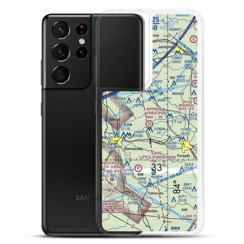 Antique Acres Airport (GA59) VFR Sectional Samsung Case Samsung Galaxy S21 Ultra model shown