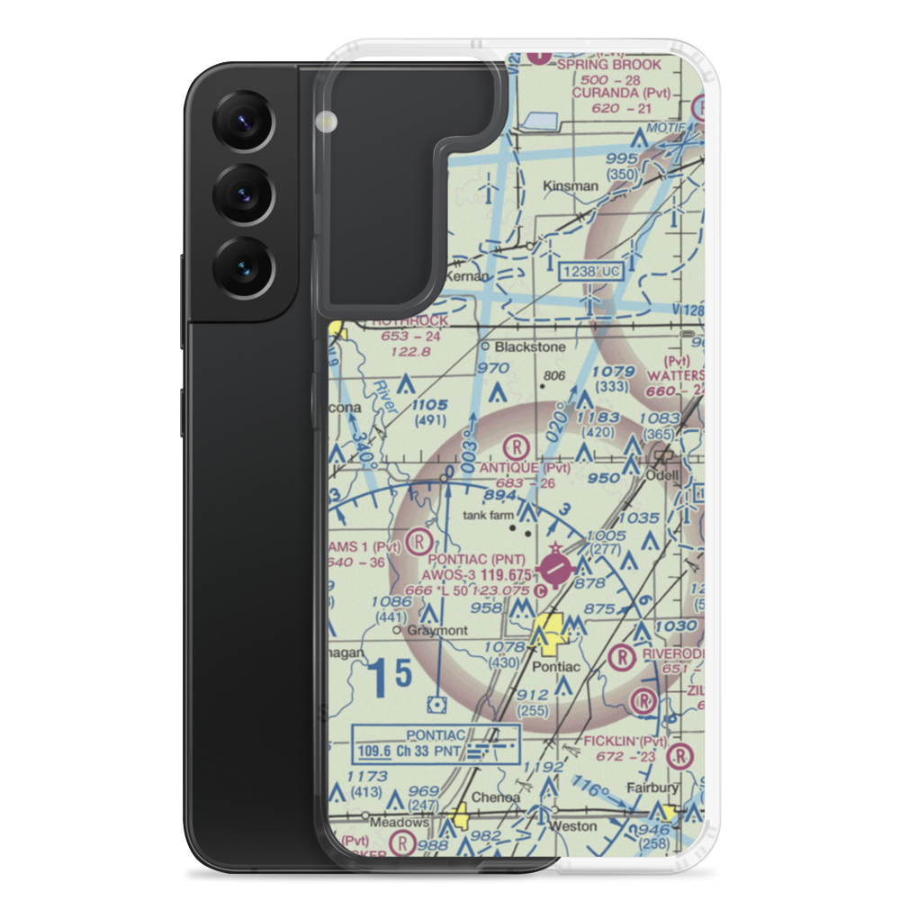 Antique Aerodrome (40IL) VFR Sectional Samsung Case Samsung Galaxy S22 Plus model shown