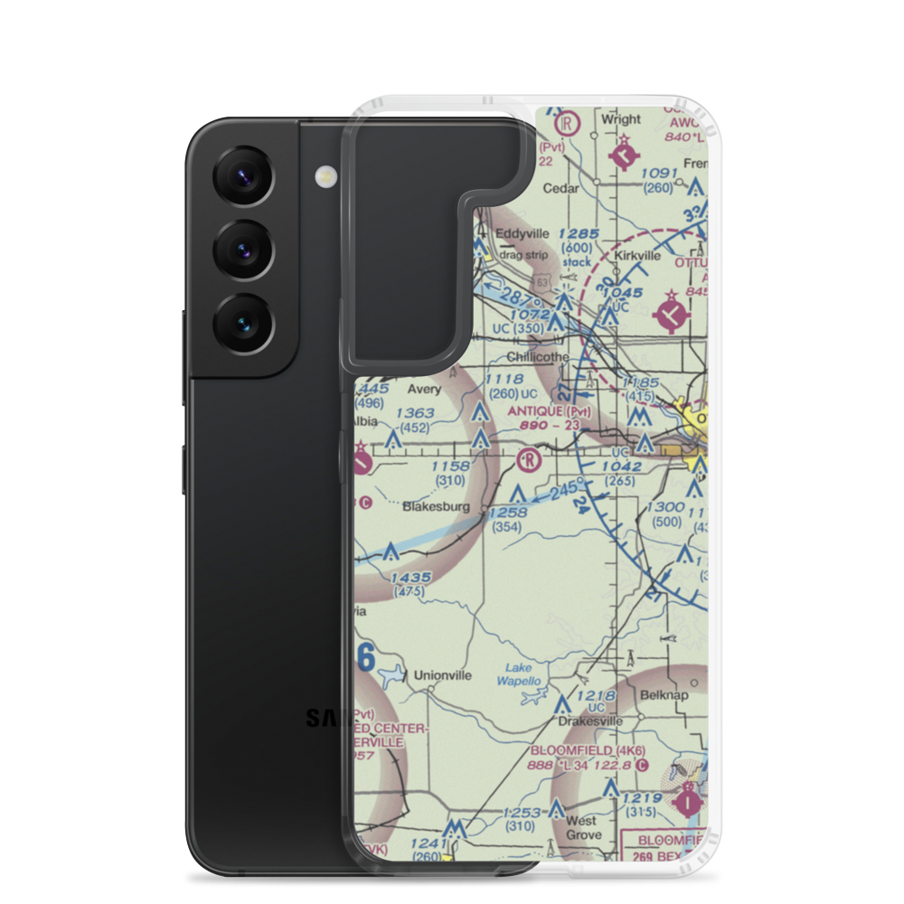 Antique Airfield (IA27) VFR Sectional Samsung Case Samsung Galaxy S22 model shown