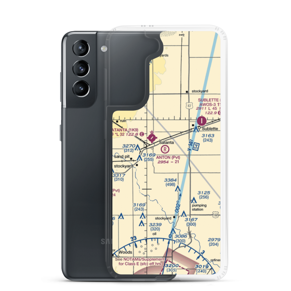 Anton Flying Uv Airport (SN98) VFR Sectional Samsung Case Samsung Galaxy S21 model shown